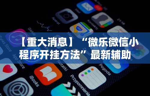 【重大消息】“微乐微信小程序开挂方法”最新辅助详细教程
