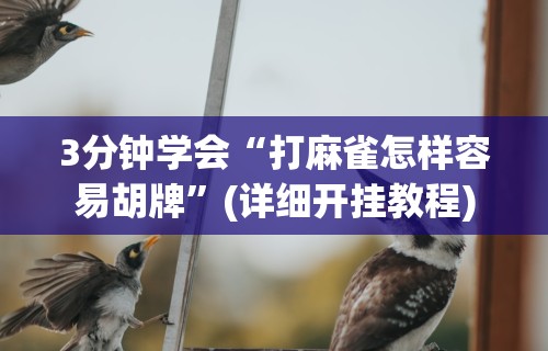 实测神器辅助“小程序微乐麻将外卦神器下载安装”开挂辅助详细步骤