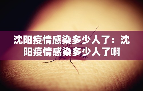 沈阳疫情感染多少人了:沈阳疫情感染多少人了啊 沈阳疫情感染多少人了:沈阳疫情感染多少人了啊