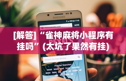 [解答]“雀神麻将小程序有挂吗”(太坑了果然有挂)