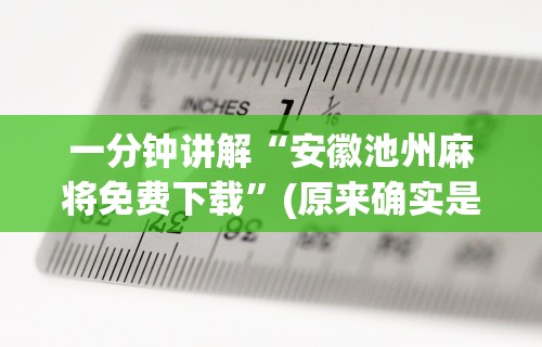 一分钟讲解“安徽池州麻将免费下载”(原来确实是有插件) 