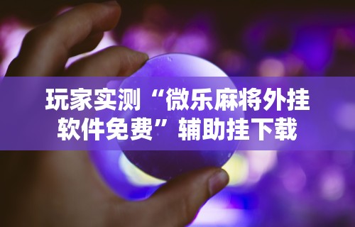 玩家实测“微乐麻将外挂软件免费”辅助挂下载