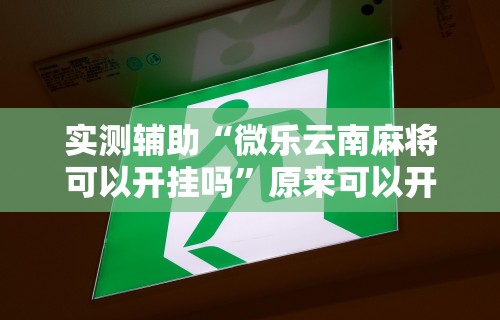 实测辅助“微乐云南麻将可以开挂吗”原来可以开挂