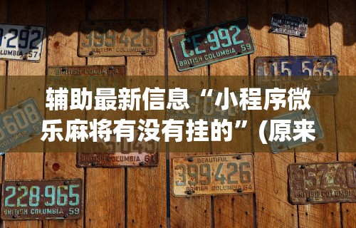 辅助最新信息“小程序微乐麻将有没有挂的”(原来确实是有挂) 