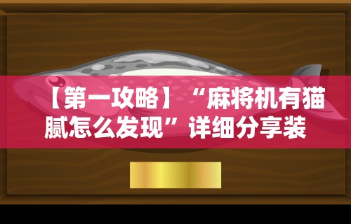 【第一攻略】“麻将机有猫腻怎么发现	”详细分享装挂步骤教程