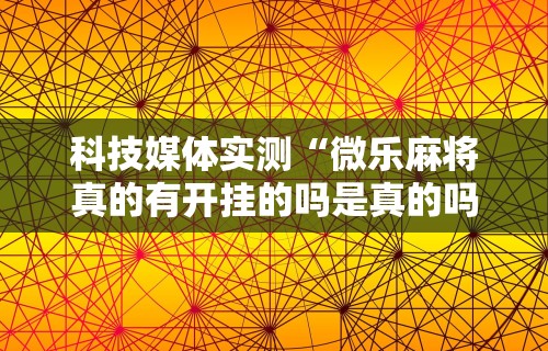 科技媒体实测“微乐麻将真的有开挂的吗是真的吗”原来有神器下载！