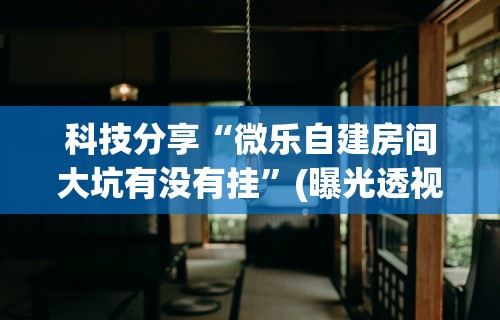 科技分享“微乐自建房间大坑有没有挂	”(曝光透视必备猫腻)