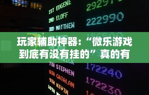 玩家辅助神器:“微乐游戏到底有没有挂的”真的有挂