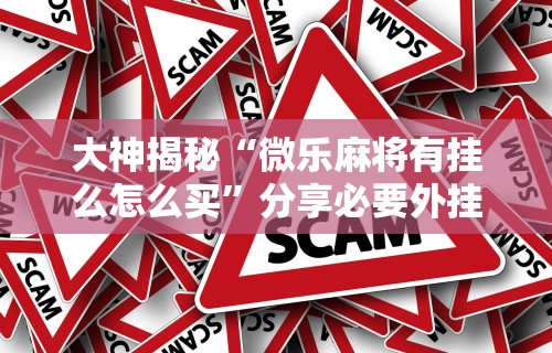 大神揭秘“微乐麻将有挂么怎么买”分享必要外挂教程