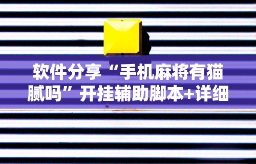 软件分享“手机麻将有猫腻吗	”开挂辅助脚本+详细开挂安装教程