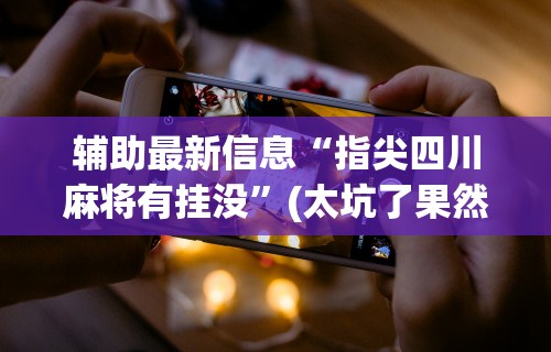 辅助最新信息“指尖四川麻将有挂没”(太坑了果然有挂)