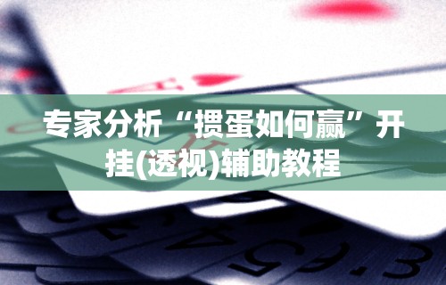 专家分析“掼蛋如何赢”开挂(透视)辅助教程