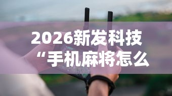 2026新发科技“手机麻将怎么玩能赢”辅助工具插件,揭秘技巧开挂